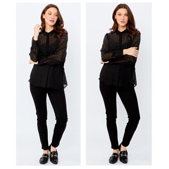 Melanie Lyne Woven blouse with jewel embellishments - Picture 3 of 10